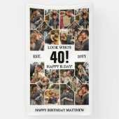 Custom Look Who's 40 Happy Birthday Foto Collage Banner (Vertikal)