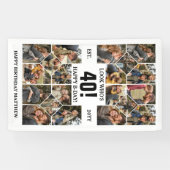 Custom Look Who's 40 Happy Birthday Foto Collage Banner (Horizontal)