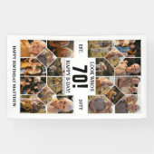 Custom Look Who's 70 Happy Birthday Foto Collage Banner (Horizontal)