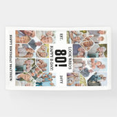 Custom Look Who's 80 Happy Birthday Photo Collage Banner (Horizontal)