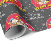 Custom LOONEY TUNES™ Logo Frohe Weihnachten Geschenkpapier (Rolleneckpunkt)