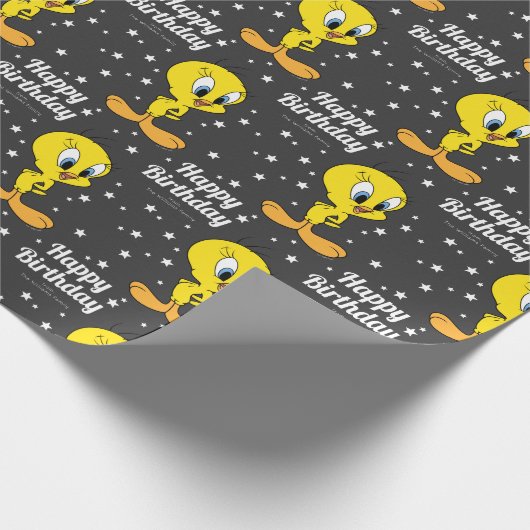 Custom LOONEY TUNES™ TWEETY™ Happy Birthday Geschenkpapier (Ecke)