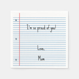 Custom Loose Leaf Mittagessen Napkin für Zurück in Serviette