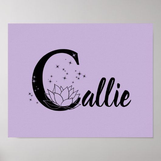 Custom Lotus Blume Monogram Letter C Kinderzimmer  Poster (Vorne)