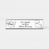 Custom Louisiana Staat US Zuhause Line Art Schreibtischnamensplakette (Vorderseite )
