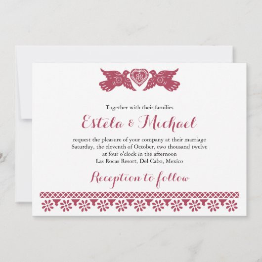 Custom Love Birds Einladung (Vorderseite)