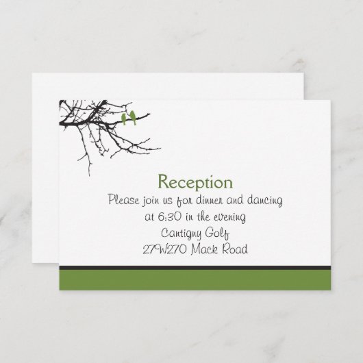 Custom Love Birds Empfang Card Einladung (Vorne/Hinten)