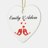 Custom Love Birds Keramik Ornament (Links)