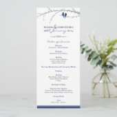 Custom Love Birds Order of Service (Marine) Programm (Stehend Vorderseite)