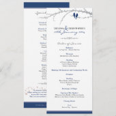Custom Love Birds Order of Service (Marine) Programm (Vorne/Hinten)