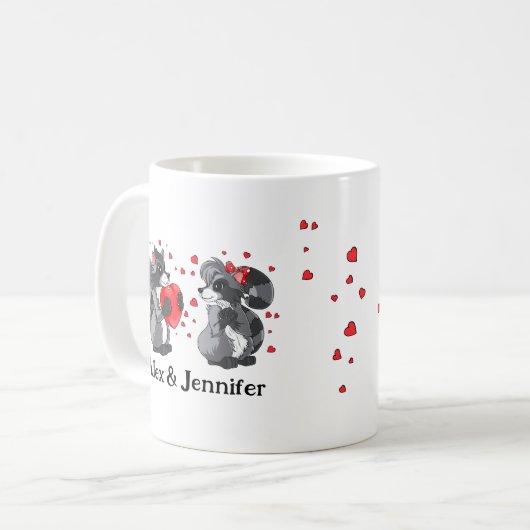 Custom Love Couple Names Personalized Kaffeetasse (Vorderseite Links)