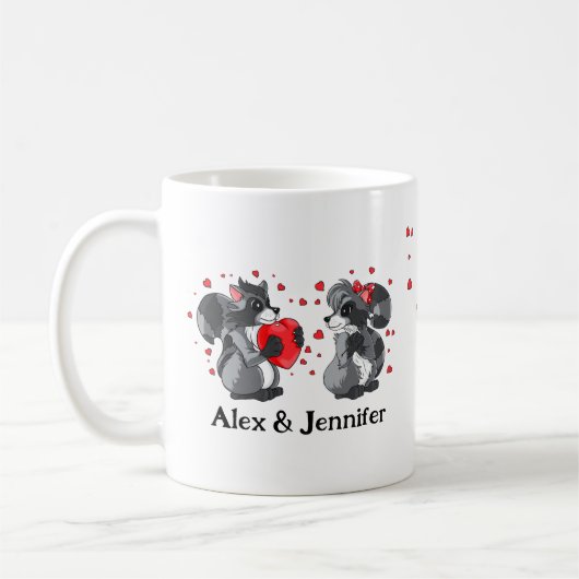 Custom Love Couple Names Personalized Kaffeetasse (Links)
