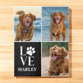 Custom Love Dog Lover Name Photo Collage Pet Puzzle