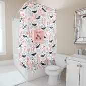 Custom Love Gift Shower Curtain Hand Drawn Hearts Duschvorhang (Beispiel)