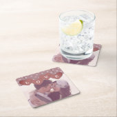 Custom Love Hearts Banner Overlaid Custom Photo Rechteckiger Pappuntersetzer (Vor Ort)