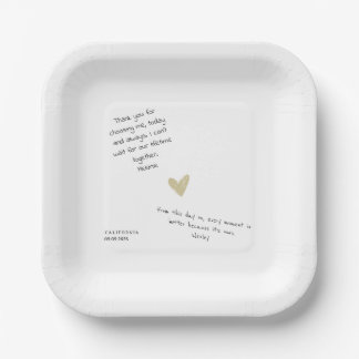 Custom Love Note Handwritten Typo-Personal Wedding Pappteller