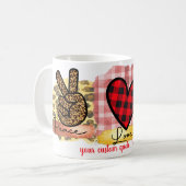 Custom Love Peace Havanese Valentine's Day Dog Kaffeetasse (Vorderseite Links)