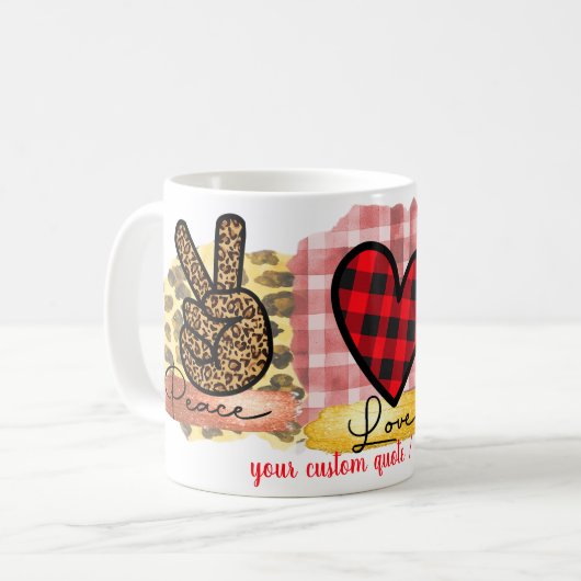 Custom Love Peace Havanese Valentine's Day Dog Kaffeetasse (Vorderseite Links)