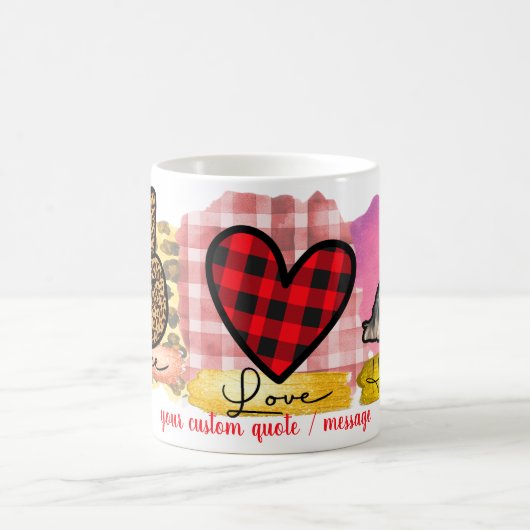 Custom Love Peace Havanese Valentine's Day Dog Kaffeetasse (Mittel)