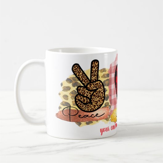 Custom Love Peace Havanese Valentine's Day Dog Kaffeetasse (Links)
