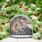 Custom Love Simple Modern Script 2 Photo Snow Glob Schneekugeln (Weihnachten)