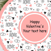 Custom Love Text Hearts Hand Drawn Valentine Plate Pappteller