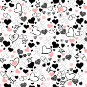 Custom Love Tie Pink Black Heart Sketch Krawatte