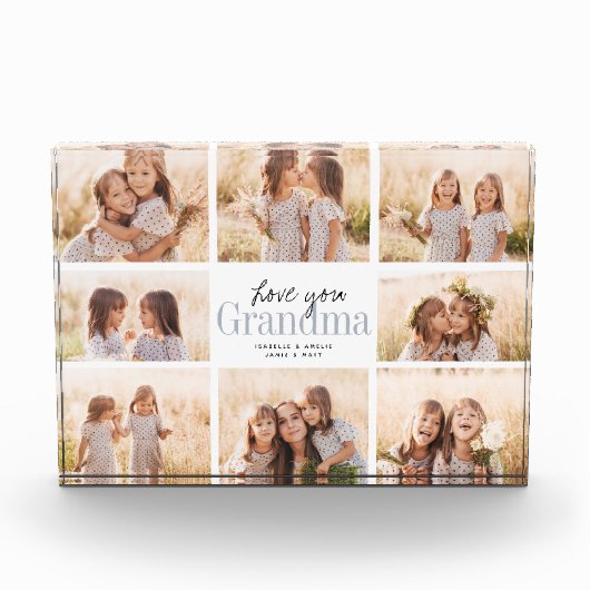 Custom Love You Grandma Mothers Day Photo Collage Fotoblock (Vorderseite)