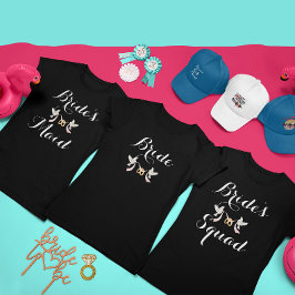 Custom Lovey Dovey Batchelorette Bride Squad T-Shirt