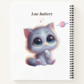 Custom Low Battery Cat Journal Notizblock (Rückseite)