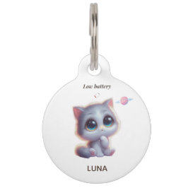 Custom Low Battery Cat Pet Tag Haustiermarke