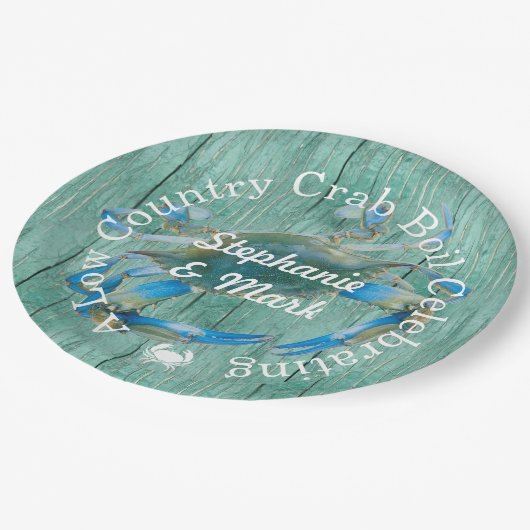 Custom Low Country Crab Boil Celebration Pappteller (Schrägansicht)