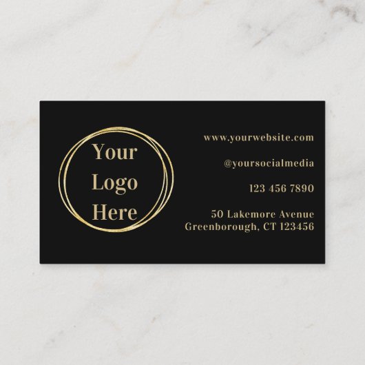 Custom Loyalty Modern Black Gold Visitenkarte (Rückseite)
