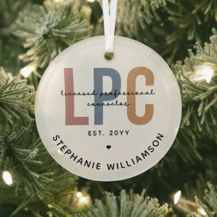 Custom LPC Licensed Professional Counselor Gift Ornament Aus Glas
