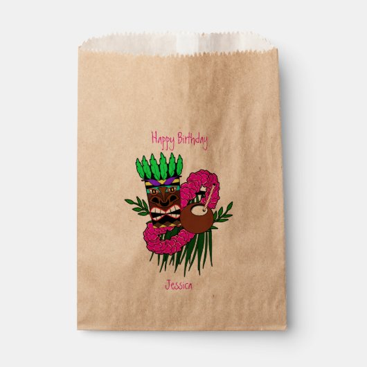 Custom Luau Birthday Party Geschenktütchen (Vorderseite)