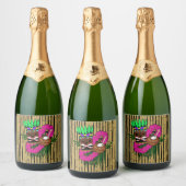 Custom Luau Birthday Party Thema Schaumweinetikett (Flaschen)