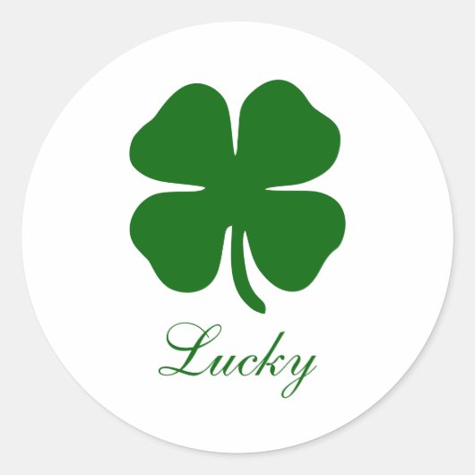 Custom Lucky Clover Runder Aufkleber (Vorderseite)