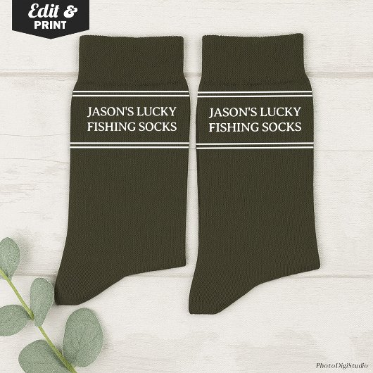 Custom Lucky Fishing Socks Birthday Christmas Gift Socken