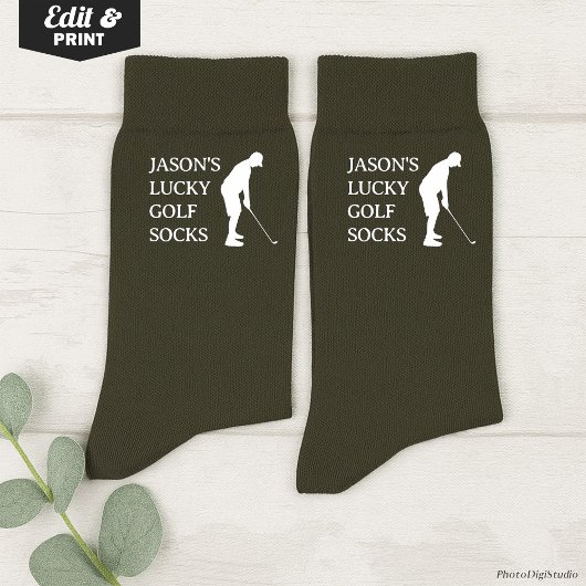 Custom Lucky Golf Socks, Birthday Christmas Fun Socken