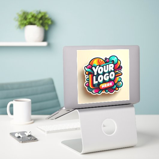 Custom Luggage Logo, Vinyl Suitcase Waterproof 6 Aufkleber (Laptop auf Schreibtisch)