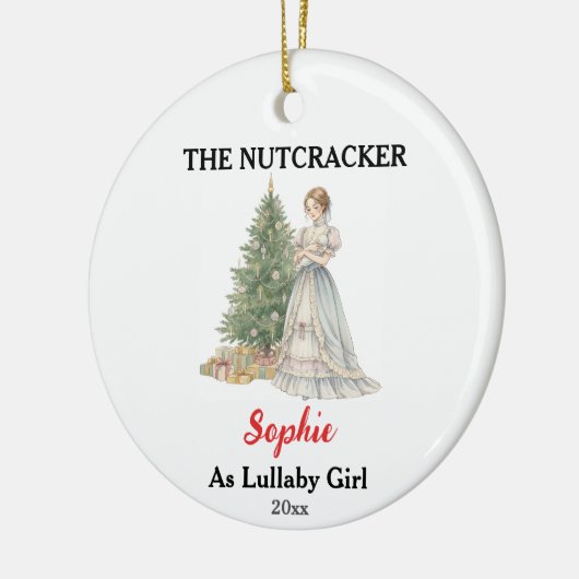 Custom Lullaby Girl Nutcracker Photo Christmas Keramik Ornament (Links)