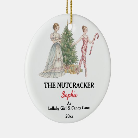 Custom Lullaby Girl Nutcracker Photo Christmas Keramik Ornament (Rechts)