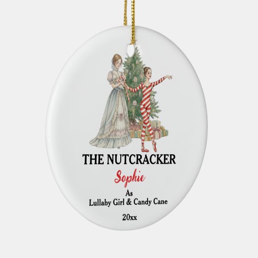 Custom Lullaby Girl Nutcracker Photo Christmas Keramik Ornament (Rechts)