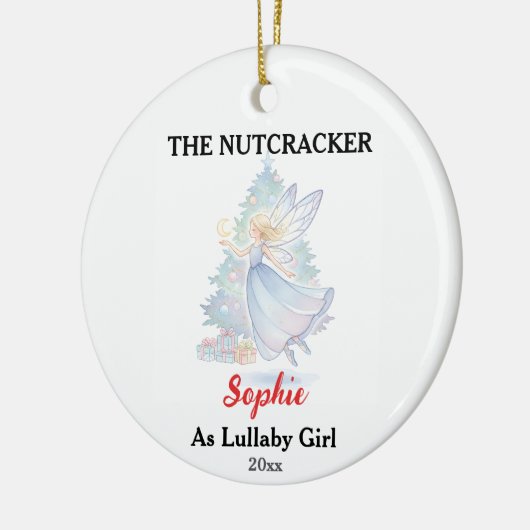 Custom Lullaby Girl Nutcracker Photo Christmas Keramik Ornament (Links)