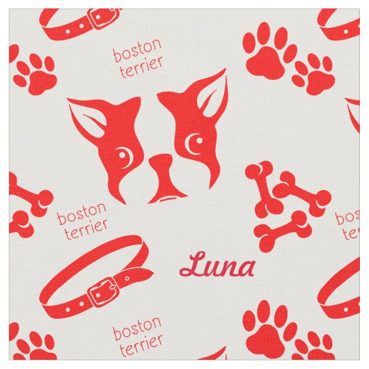 Custom Luna Terrier in Red Fabric Stoff (Nahaufnahme)