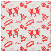 Custom Luna Terrier in Red Fabric Stoff (Muster)