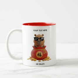 Custom Lunar Fortune Bag Capybara Red Two-Tone Mug Zweifarbige Tasse