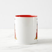 Custom Lunar Fortune Bag Capybara Red Two-Tone Mug Zweifarbige Tasse (Mittel)
