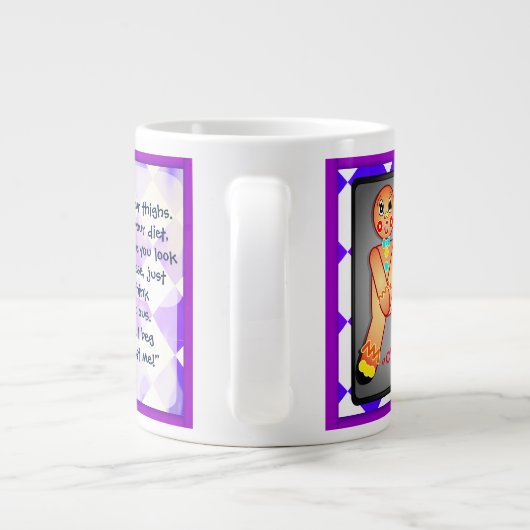 Custom lustige Gingerbrei Man Jumbo-Tasse (Rückseite)