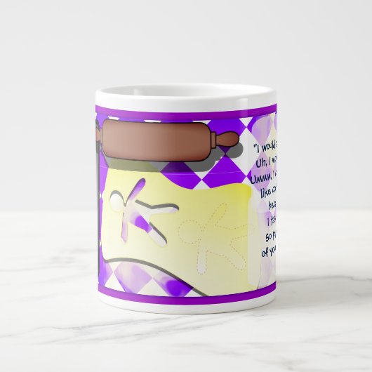 Custom lustige Gingerbrei Man Jumbo-Tasse (Vorderseite)